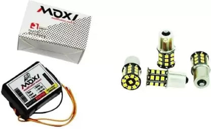 Moxi 16 Patterns Hazard Flasher/Blinker with 360° LED bulb Module for Bike Indicators Indicator Light Motorbike LED (12 V, 12 W) (Universal For Bike, Pack of 5) - bikerkart.com
