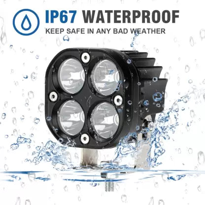 Super IMPORTED 4x4 Car/Bike LED FOG LIGHT ORIGINAL Super Bright Spot Flood Beam Driving Lamp for Motorcycle, Cars, Bikes & SUV (120W (2 * 60W), White Light, 2 PCS) - bikerkart.com