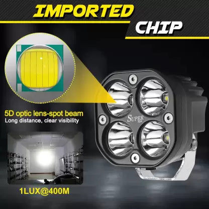 Super IMPORTED 4x4 Car/Bike LED FOG LIGHT ORIGINAL Super Bright Spot Flood Beam Driving Lamp for Motorcycle, Cars, Bikes & SUV (120W (2 * 60W), White Light, 2 PCS) - bikerkart.com