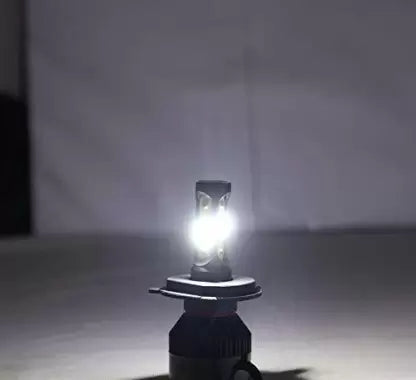 HJG M3 3 Side H4 LED Headlight Bulb with Cooling Fan Head lamp Conversion Kit for Bike Car SUV and Motorcycles (55W, White) - bikerkart.com