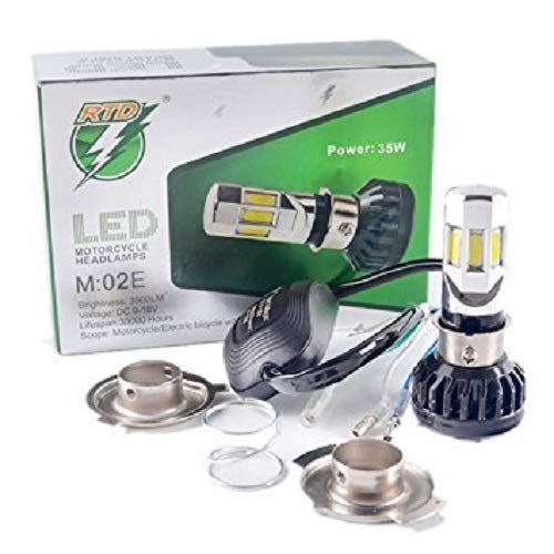 RTD ORIGINAL LED H4 DC Power Headlight Bulb Headlight for Bikes, White LED Headlight with Cooling Fan Head lamp Conversion Kit | Type H4 - bikerkart.com