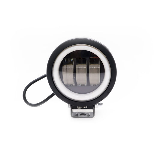 HJG Harley Round Shape fog light 3 Led Blue DRL For bikes and cars.(Light Power: 60W Voltage: DC9-80V) - bikerkart.com