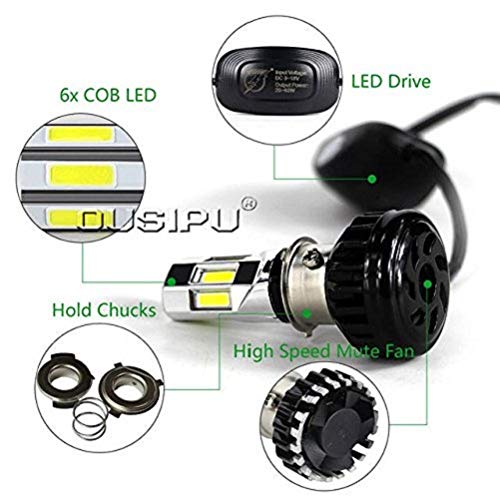 RTD ORIGINAL LED H4 DC Power Headlight Bulb Headlight for Bikes, White LED Headlight with Cooling Fan Head lamp Conversion Kit | Type H4 - bikerkart.com