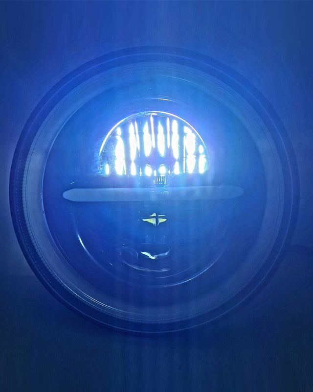 HJG 7 Inch Round Headlight Compatible with Royal Enfield, Jeep & Harley Davidson (Harley Minus Headlight) - bikerkart.com