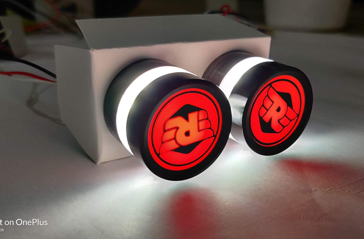 CYT Metallic Handle Bar End Dual Led Bike Turn Signal Indicator Light (Blue) for RE Bullet 350 - bikerkart.com