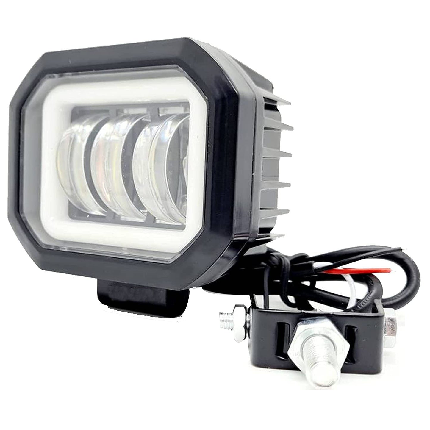 HJG Harley Square Shape fog light 3 Led Blue DRL For Bikes & Cars.(Light Power: 60W Voltage: DC9-80V) - bikerkart.com