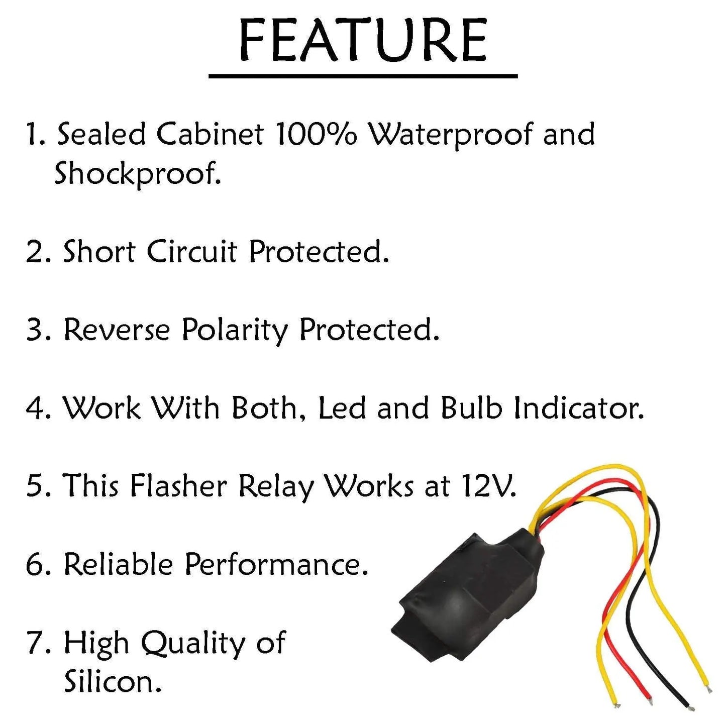 AutoHoxx Open Type Universal Bike Hazard LED Flasher, 18 Different Patterns Flasher for All Bikes, Set of 1, Black - bikerkart.com