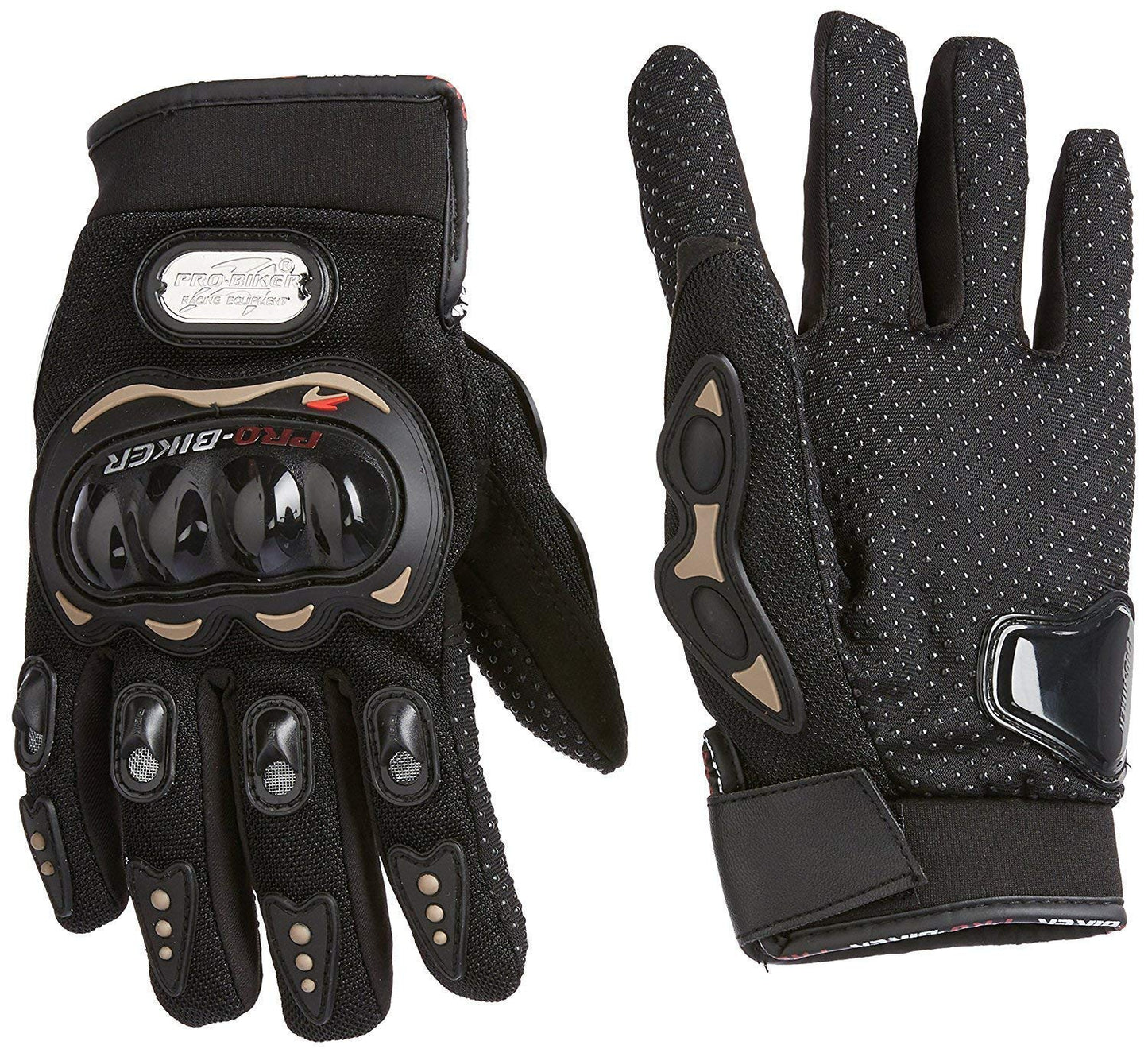 Probiker Synthetic Leather Motorcycle Gloves (Black, Free Size)