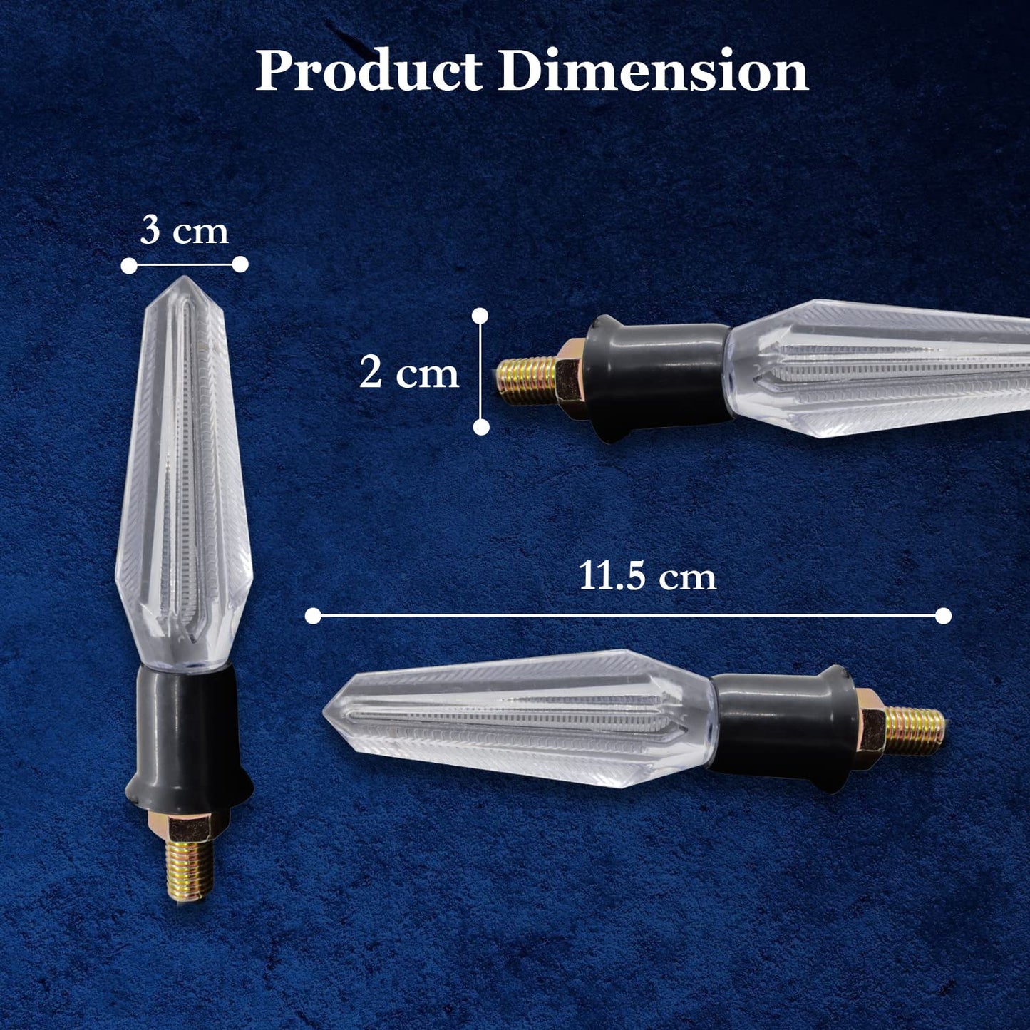 Yellow Transparent Bike Indicator Turn Signal Indicator Blinker Light Transparent Crystal Material Waterproof Universal for All Bikes (Yellow) (Pack of 2) - bikerkart.com