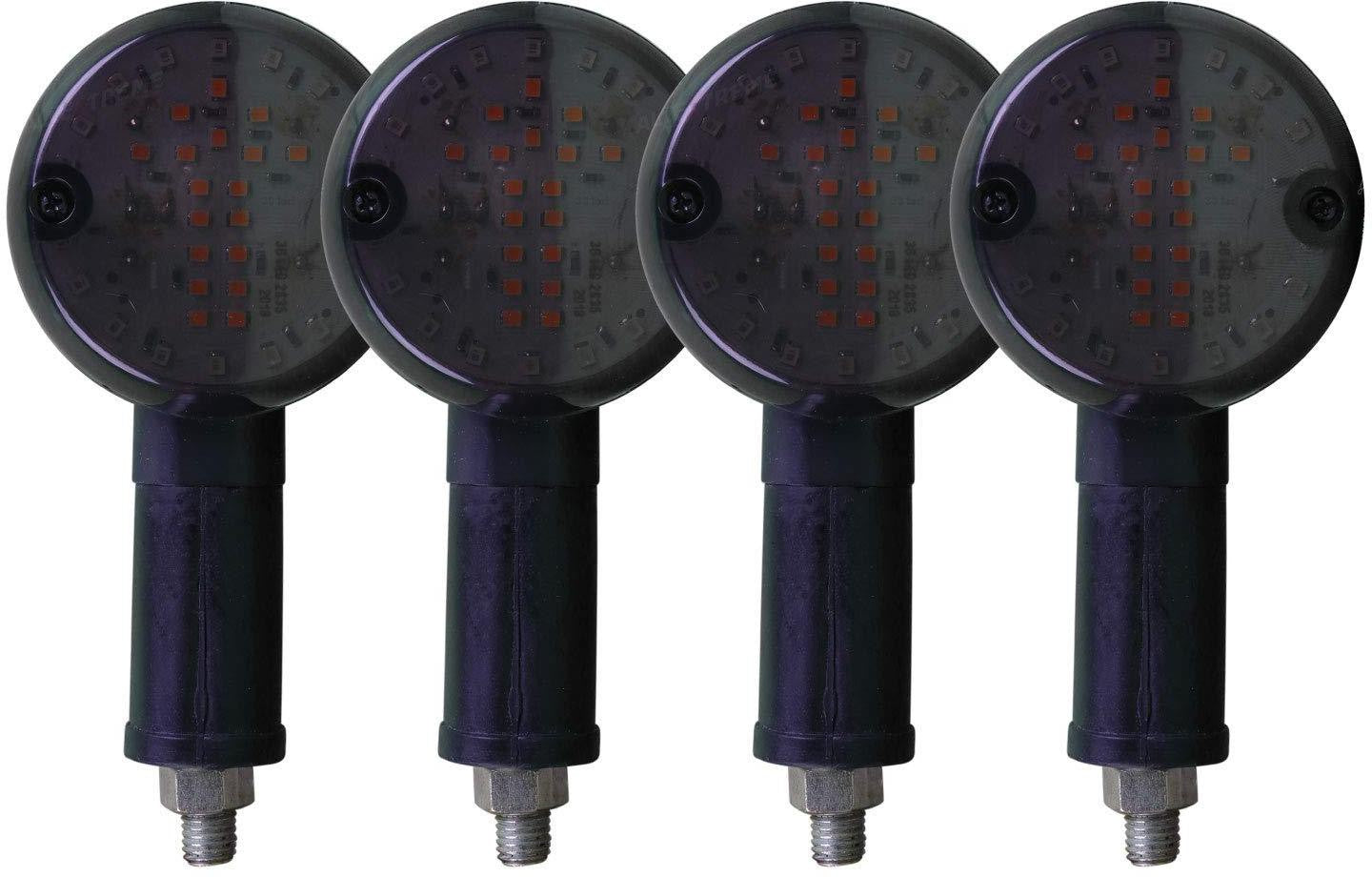 Moxi Indicator Yellow Red Circle Running Bike Indicator Front, Rear LED Indicator Light for Universal For Bike Universal For Bike (Yellow, Red) - Set of 4 - bikerkart.com