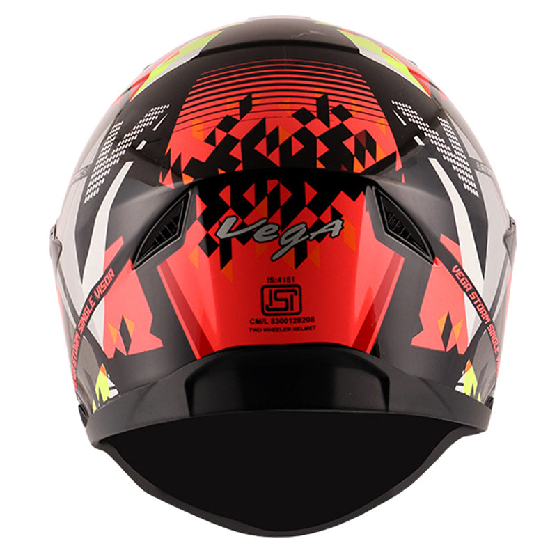 Vega Storm Atomic Black Red Helmet - bikerkart.com