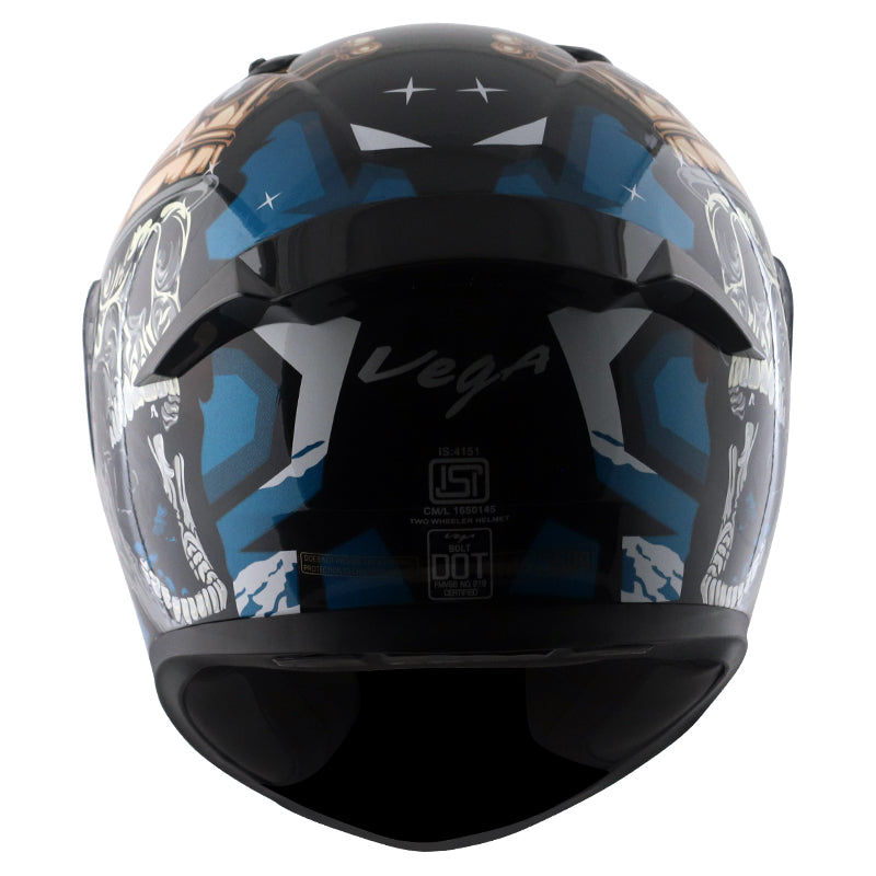 Vega Bolt Crown Men Black Blue Helmet - bikerkart.com