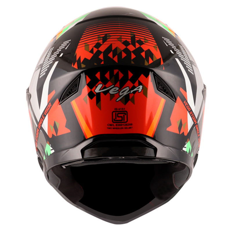 Vega Storm Atomic Black Orange Helmet - bikerkart.com