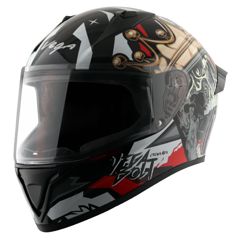 crown motorcycle helmets Buy Vega Bolt Crown Men Black Red Helmet