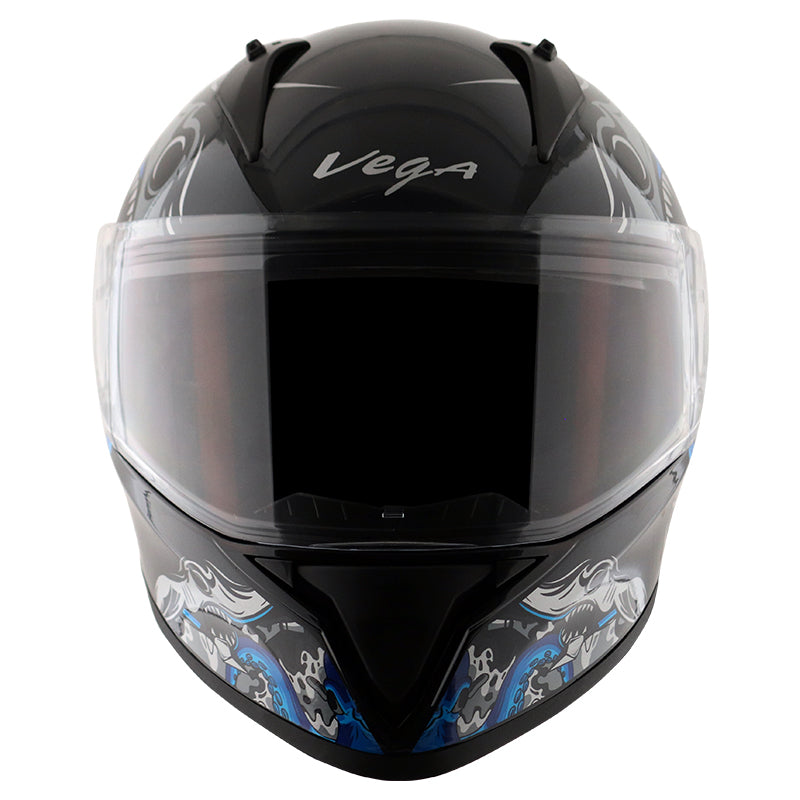 Vega Bolt Octopus Black Blue Helmet - bikerkart.com