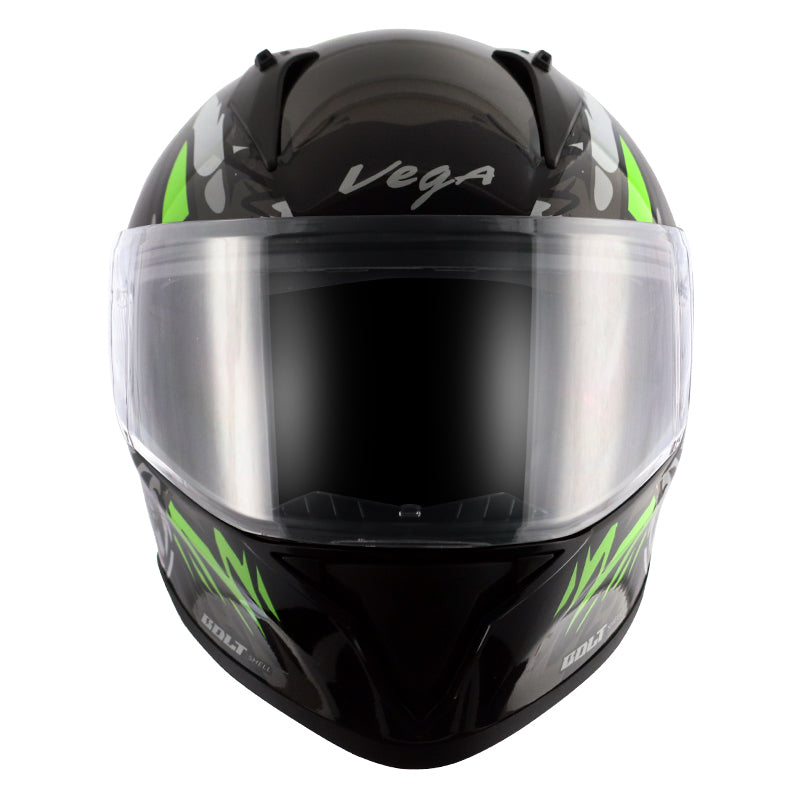 Vega Bolt Bunny Black Green Helmet - bikerkart.com
