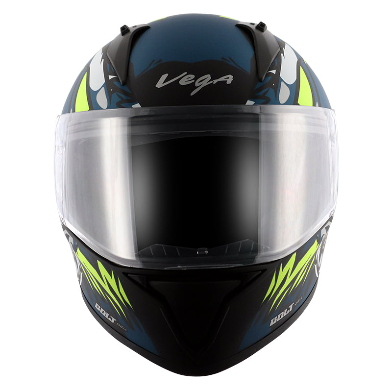 Vega Bolt Bunny Dull Black Blue Helmet - bikerkart.com
