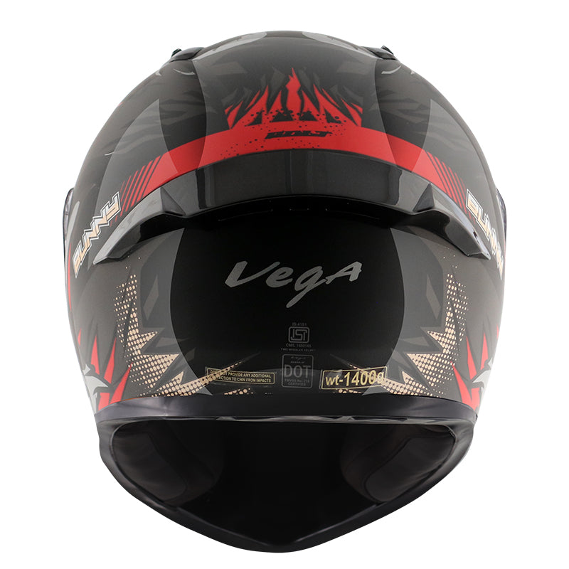 Vega Bolt Bunny Black Red Helmet - bikerkart.com