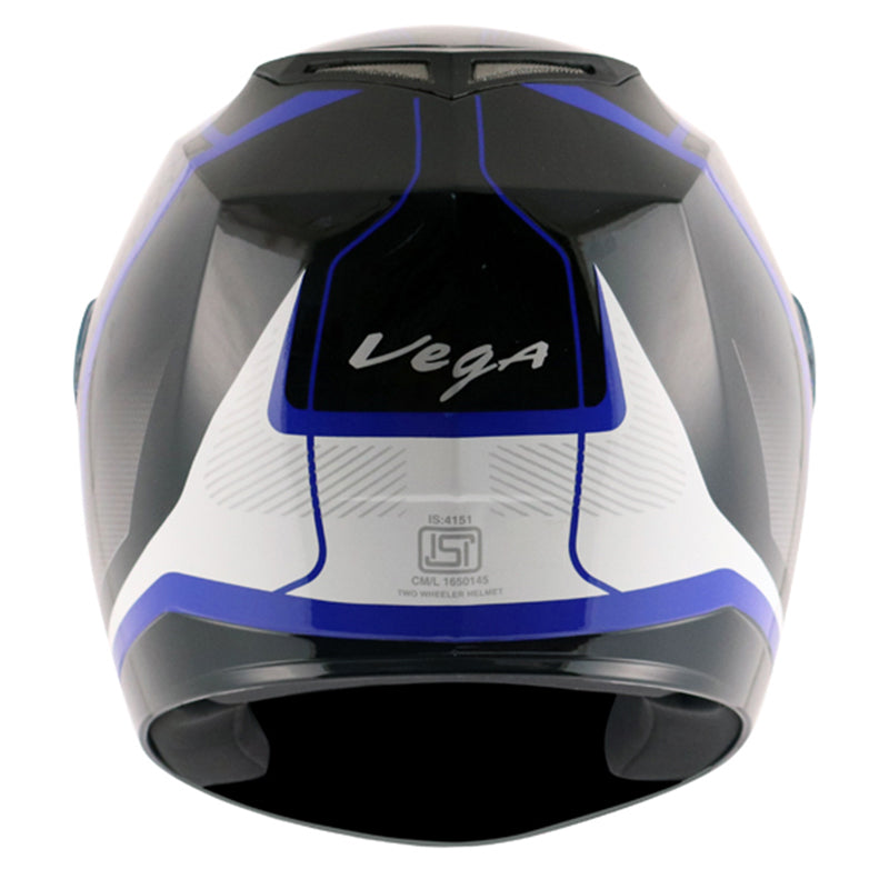 Vega Edge DX Blast Black Blue Helmet - bikerkart.com