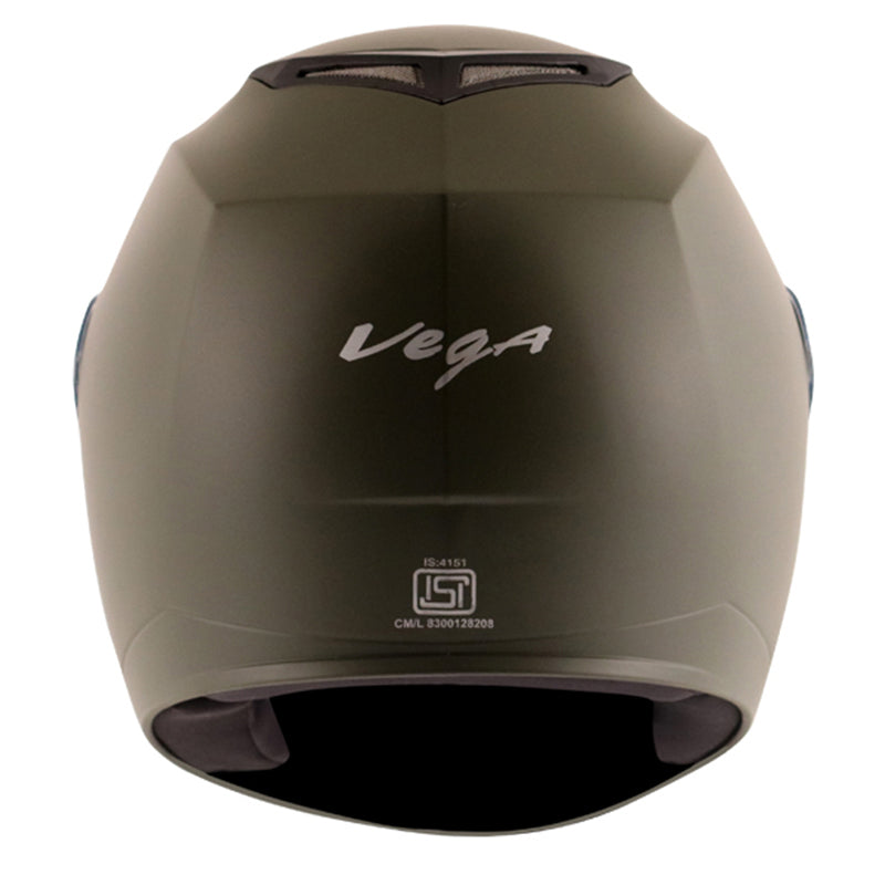 Vega Edge Dx Dull Battle Green Helmet - bikerkart.com