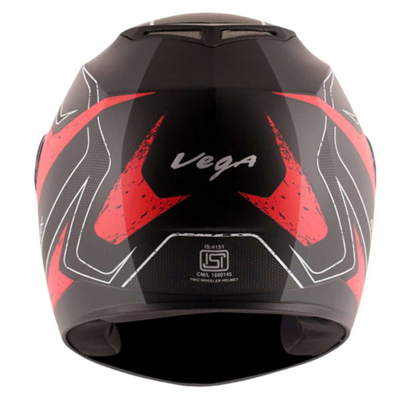 Vega Edge DX Crystal Black Red Helmet - bikerkart.com