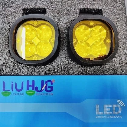 Original HJG 4x4 Mini CREE LED 40W Mini CREE Fog Light Auxiliary Light For All Motorcycles With Wiring Harness, Switch & Yellow Filter Cap