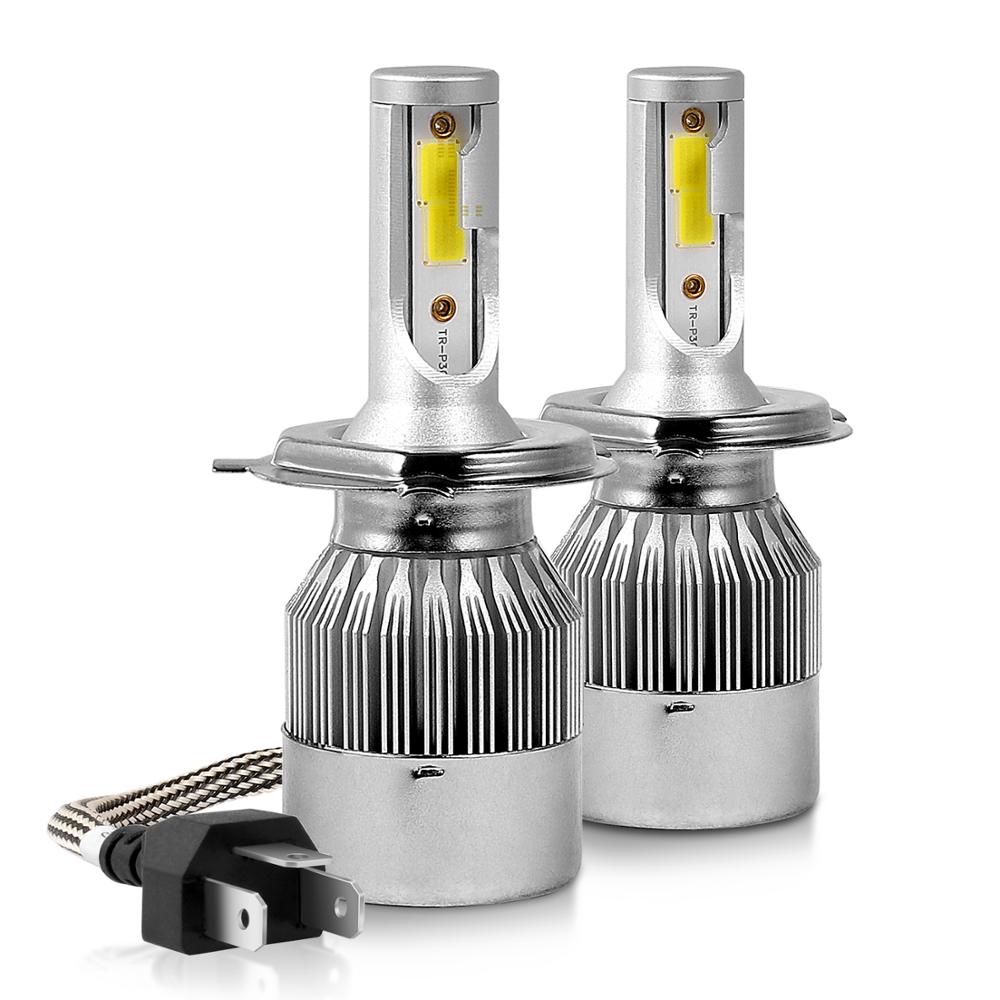 C6 ORIGINAL 6500K LED Headlight Conversion Bulb 72W H4 - Set of 2 (White) Type H4 - bikerkart.com