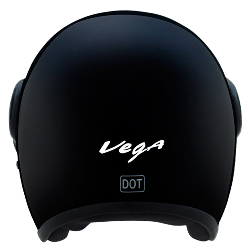 Vega JET W/Visor Black Helmet - bikerkart.com