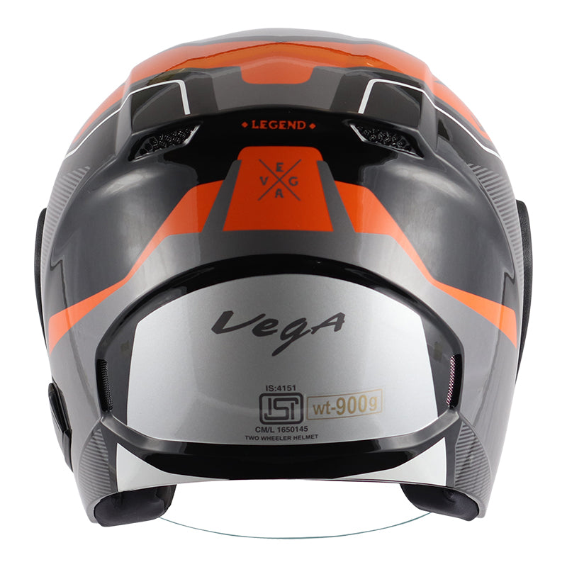 Vega Lark Legend Black Orange Helmet - bikerkart.com