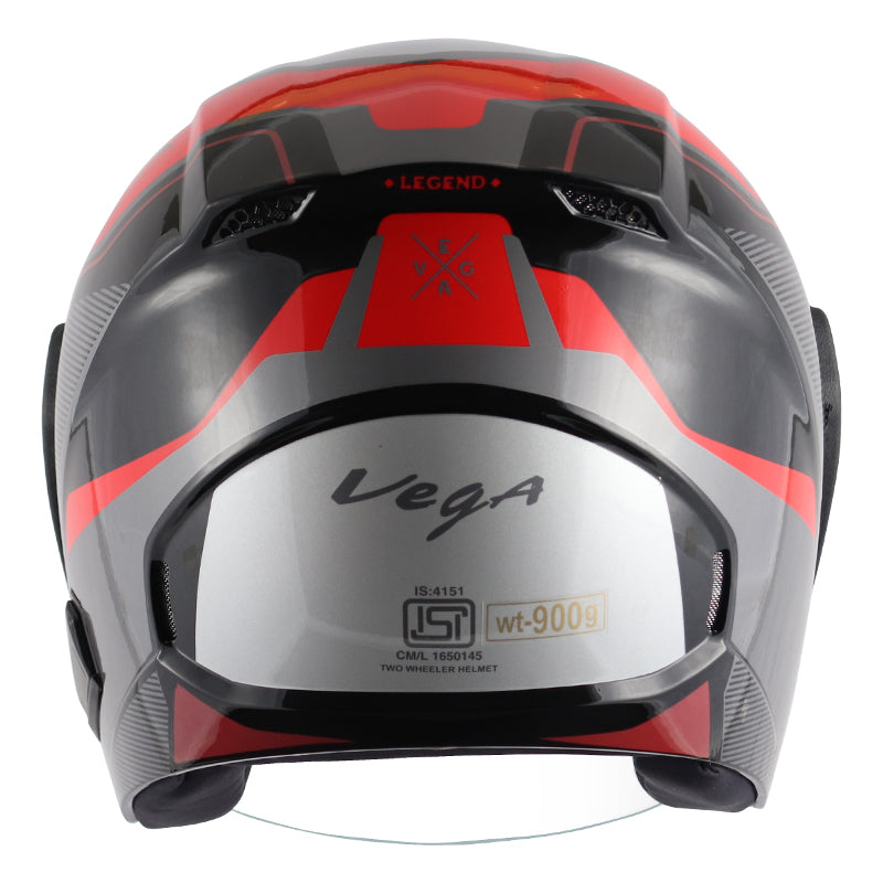Vega Lark Legend Black Red Helmet - bikerkart.com