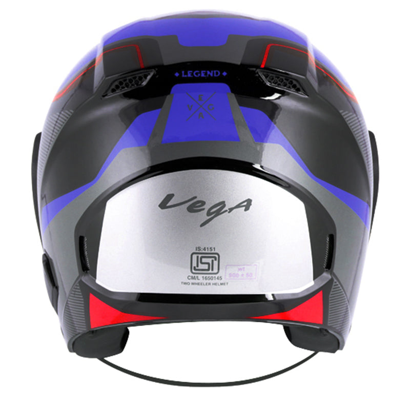 Vega Lark Legend Black Blue Helmet - bikerkart.com