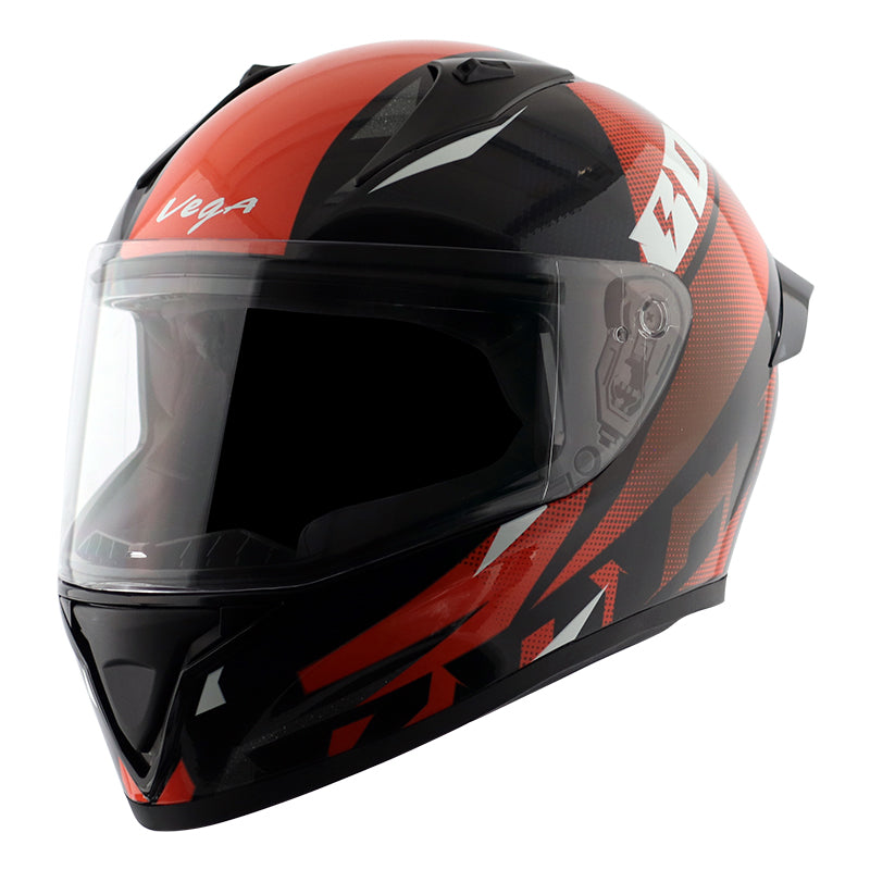 Vega Bolt Macho Black Orange Helmet - bikerkart.com
