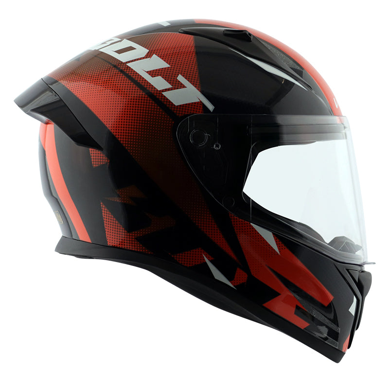 Vega Bolt Macho Black Orange Helmet - bikerkart.com