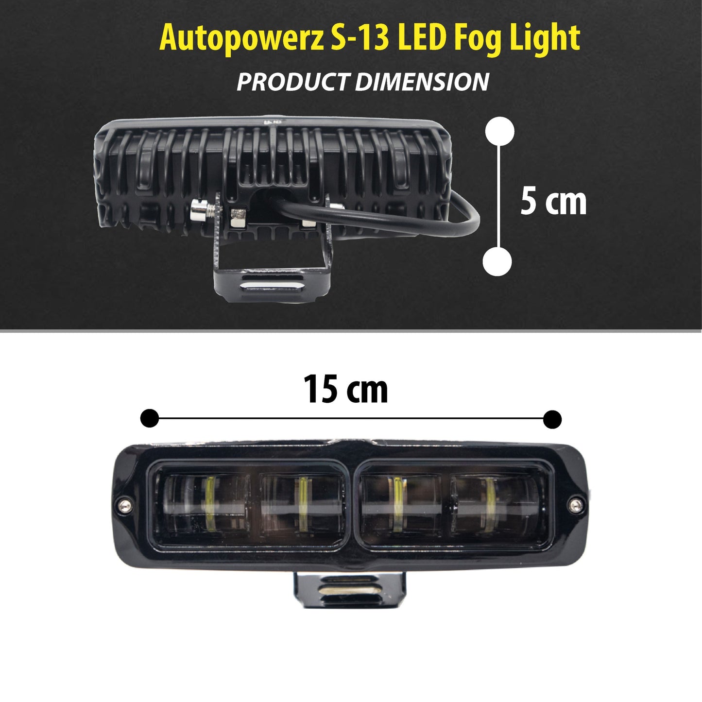 HJG S-13 LED Fog light 12V-80V 30W (1pc) - Universal For Car & Bike - bikerkart.com