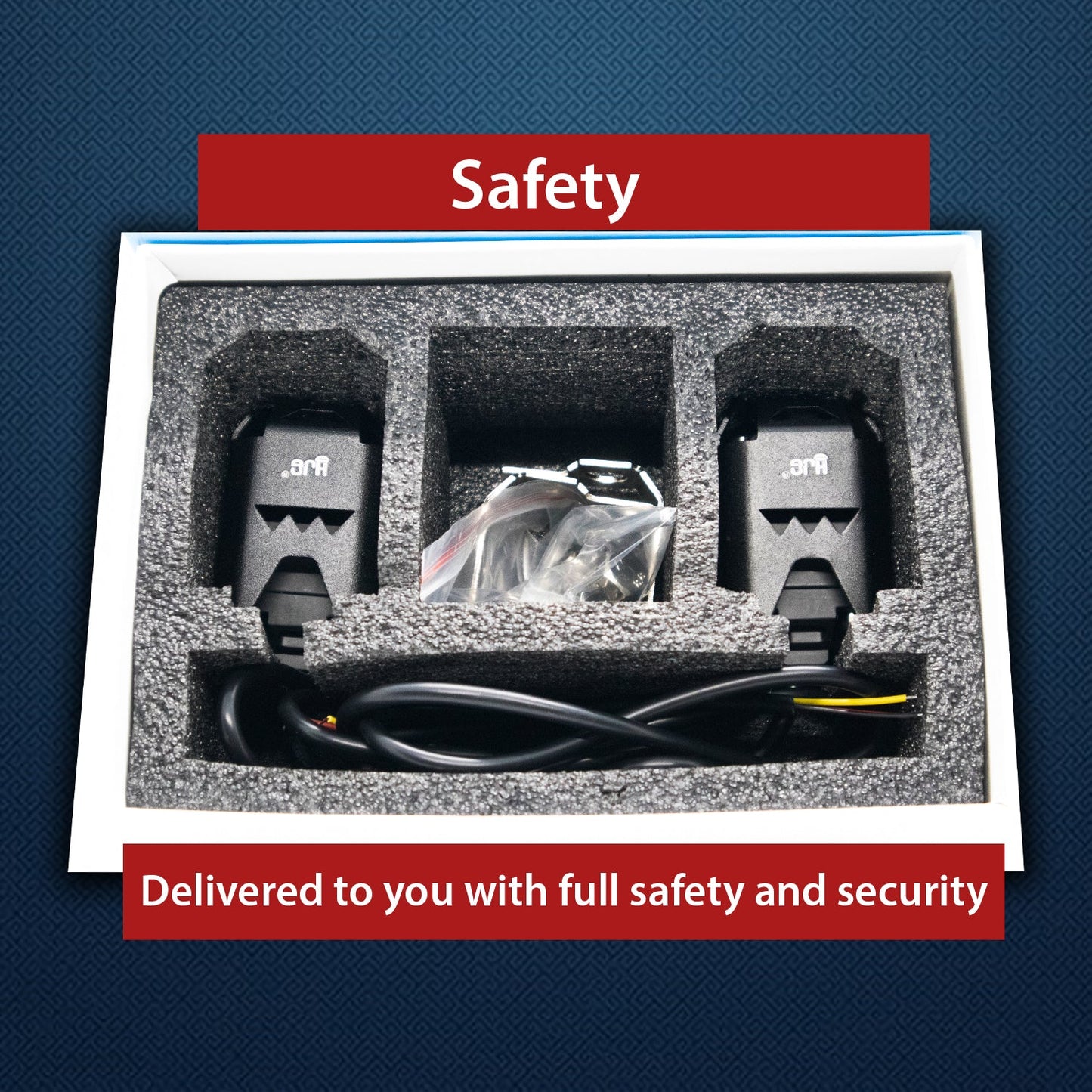 HJG 120W Projector Fog Light LED Work Light Fog Lamp Dual Color Motorcycle Lights Spot Light High beam/Low beam Electric Cars (Headlights) (12-80V DC – 60W) - bikerkart.com