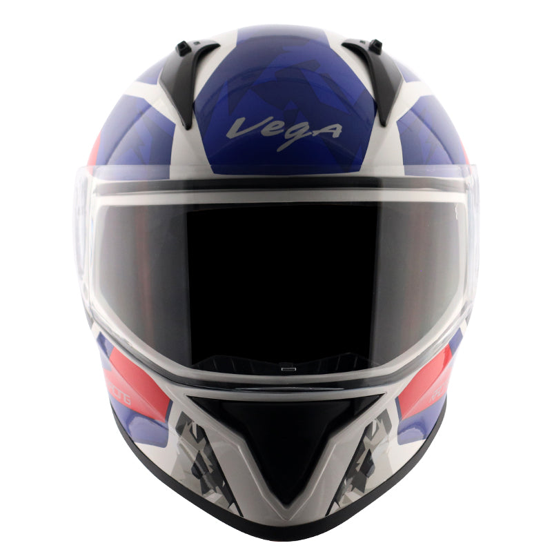 Vega Bolt Rapid White Blue Helmet - bikerkart.com