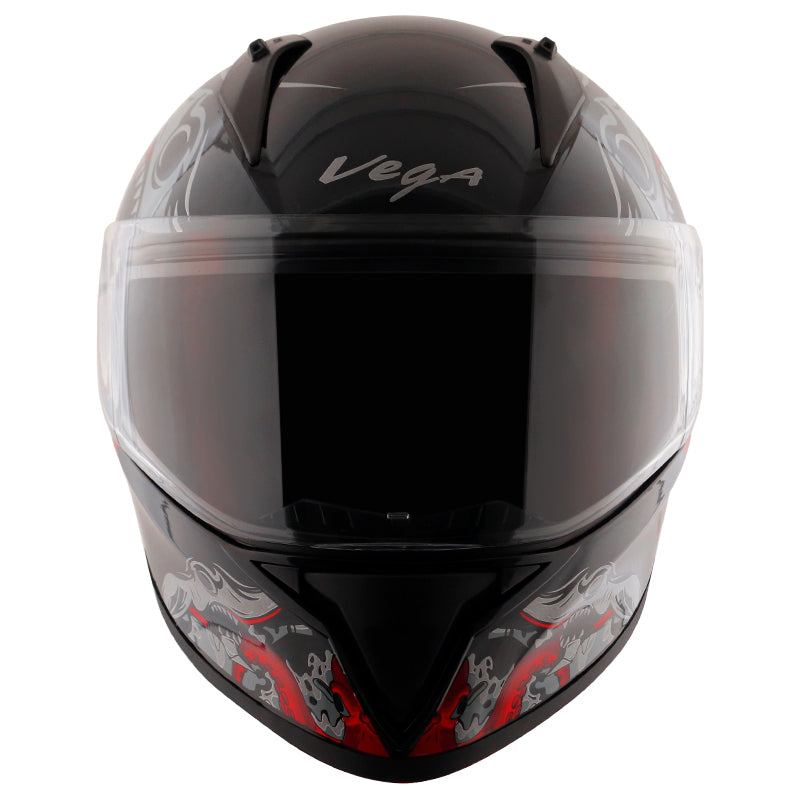 Vega Bolt Octopus Black Red Helmet - bikerkart.com