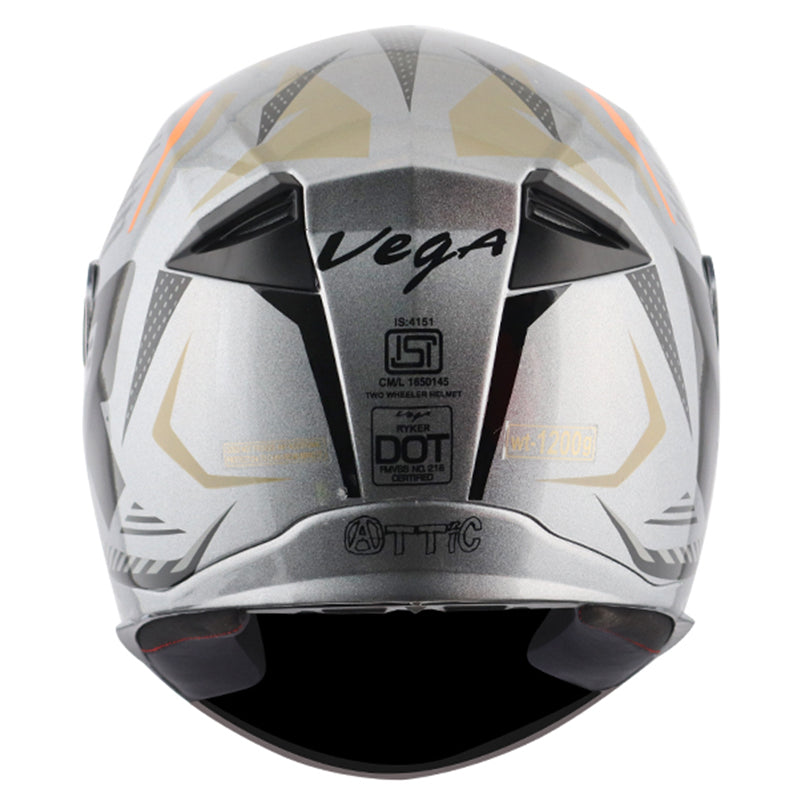 Vega Ryker D/V Attic Grey Black Helmet - bikerkart.com
