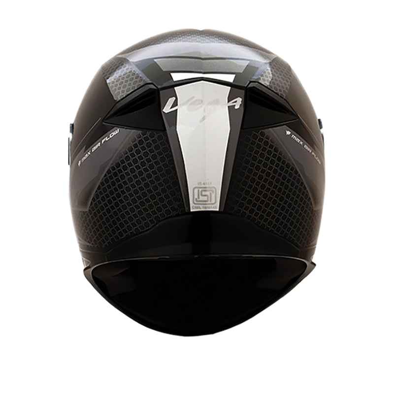 Vega Ryker D/V Bolder Black Silver Helmet - bikerkart.com