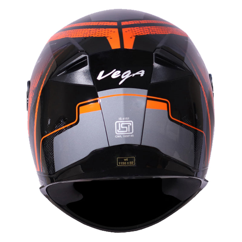 Vega Ryker D/V Diamond Black Orange Helmet - bikerkart.com