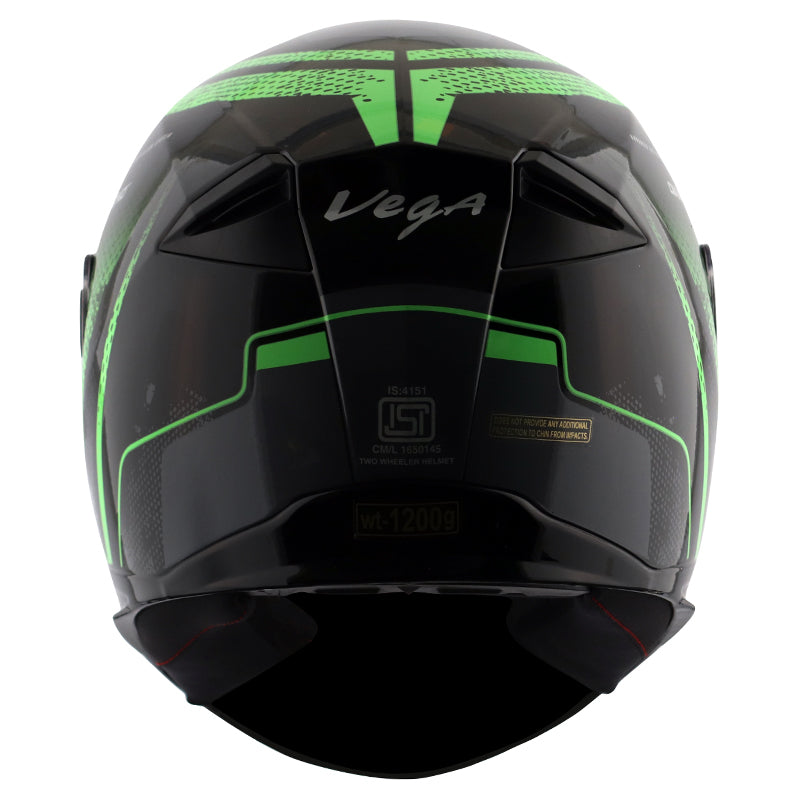 Vega Ryker D/V Diamond Black Green Helmet - bikerkart.com