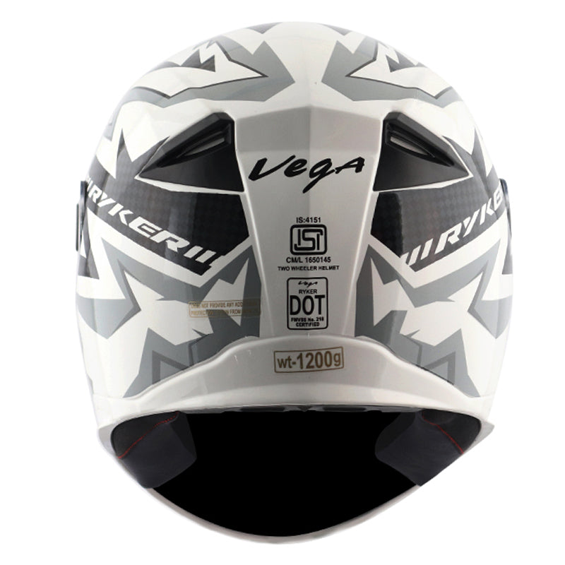 Vega Ryker D/V Elite White Grey Helmet - bikerkart.com