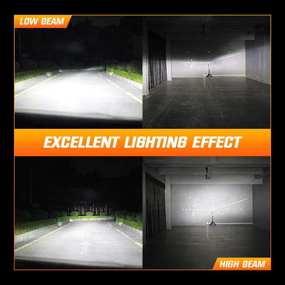 Original Nighteye A315 S4 NEW MODEL 2024 H4 LED Headlight Bulb H4 (Set of 2) For All Motorcycles (Low and High Beam Bulbs (White) 13000 LM 3 Side Chip) - Type H4