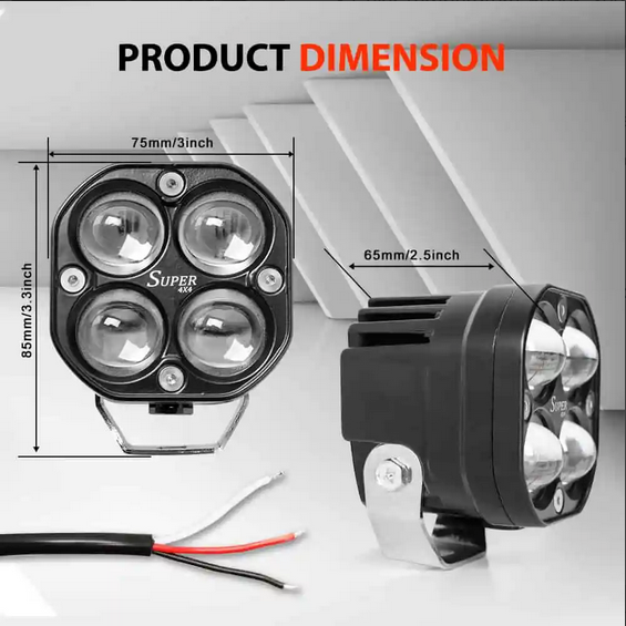 Super IMPORTED 4x4 Car/Bike LED FOG LIGHT ORIGINAL Super Bright Spot Flood Beam Driving Lamp for Motorcycle, Cars, Bikes & SUV (120W (2 * 60W), White Light, 2 PCS) - bikerkart.com