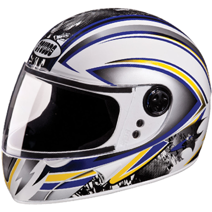 Studds Chrome D1 Decor White N1 Helmet - bikerkart.com