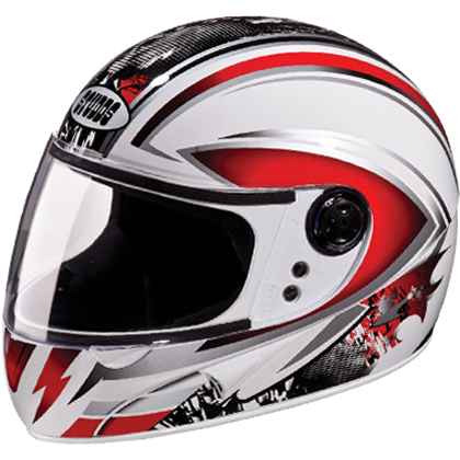 Studds Chrome D1 Decor White N2 Helmet - bikerkart.com