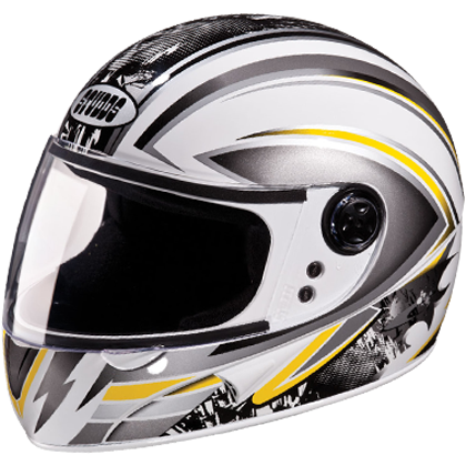 Studds Chrome D1 Decor White N4 Helmet - bikerkart.com