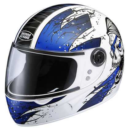 Studds Chrome D3 Decor White N1 Helmet - bikerkart.com