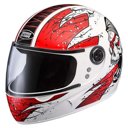 Studds Chrome D3 Decor White N2 Helmet - bikerkart.com