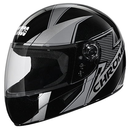 Studds Chrome D5 Decor Black N4 Helmet - bikerkart.com